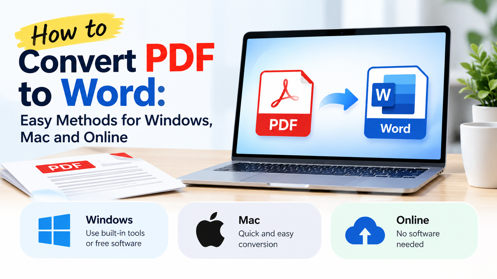 How to convert PDF to Word on Windows, Mac, and online
